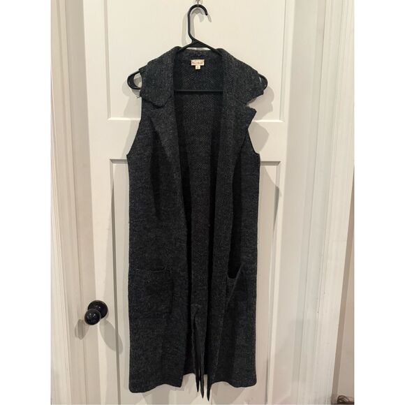 Hem & Thread Gray Sweater Long Vest sz S - Picture 1 of 7